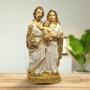 Imagem de Sagrada Familia Imagem Em Gesso Traços Finos Dourada 20cm