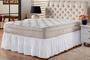Imagem de Saia Box Babado Cama Casal Queen e King Ajustável com Elástico Lisa Branca