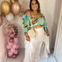 Imagem de Saia Branca com Fenda Plus Size