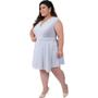 Imagem de Saia Brilho Lurex Envelope Curta Transpassada Plus Size Catwalk Feminina Branca