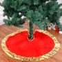 Imagem de Saia de Árvore de Natal 80cm Vermelha/Dourada