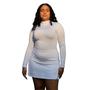 Imagem de Saia Duas Fendas Basica Elegante Tecido Bengaline Plus Size - Branca