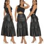 Imagem de Saia em material sintético Moda Evangélica 2 Marias Camadas Com Zíper