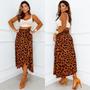 Imagem de Saia Envelope Transpassada Pareô Longa Feminina Moda Praia e Evangélica Casual Midi em Viscose Lisa e Estampada com Forro