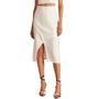 Imagem de Saia Feminina Linzzi Midi Off White - 77767