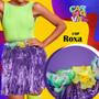Imagem de Saia Havaiana Franja Fitinha Metalizada Florida Carnaval Bloquinho Fantasia Silver Festas 40cm