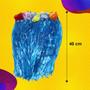 Imagem de Saia Havaiana Franja Fitinha Metalizada Florida Carnaval Bloquinho Fantasia Silver Festas 40cm