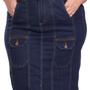 Imagem de Saia Jeans Cargo Frontal Plus Size Moda Evangélica  Ref-118