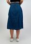 Imagem de Saia jeans midi clochard deep blue 100% algodão 1924-1