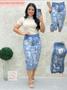 Imagem de Saia Jeans Midi Com Abertura Frontal.