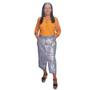 Imagem de Saia Jeans Midi Com Abertura Frontal.