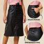 Imagem de Saia material sintético Ecológico Midi Com Bolsos Moda Evangélica