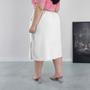 Imagem de Saia Midi Cintura Alta com Bolsos e Aberturas Laterais Forrada Diversas Cores Plus Size Duna liso G2 G3 - 52 54 56
