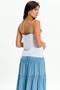 Imagem de Saia midi de viscose com botões AZUL GG