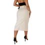 Imagem de Saia Midi Em Sarja Com Fenda Frontal Moda Cristã Com Lycra - 251155
