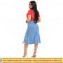 Imagem de Saia Midi Jeans Destroyed com rasgo Inferior - EWF Jeans - Azul Claro