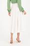 Imagem de Saia Off White Godê Com Recortes Via Tolentino