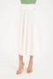 Imagem de Saia Off White Godê Com Recortes Via Tolentino