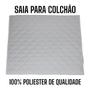 Imagem de Saia Para Colchão Cama Box Queen Fica Até Chão Branco Fofo