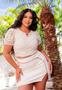Imagem de Saia Plus Size em material sintético com Recorte