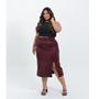 Imagem de Saia Plus Size Midi Com Cinto Moda Evangélica com Fenda