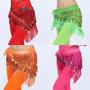 Imagem de Saia Triangular Colorida Feminina Para Dança Do Ventre, Lenço De Quadril Com Borlas E Lantejoulas De