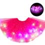 Imagem de Saia Tutu Tule Infantil Com Led Meninas Rosa Pisca Com Glitter