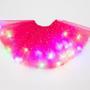 Imagem de Saia Tutu Tule Infantil Com Led Meninas Rosa Pisca Com Glitter