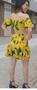 Imagem de Saia viscose pregas,estampada com amarelo,tecido, rodada( 36)