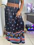 Imagem de Saias Longa Estampada Feminina Indiana Saias Com Cinto Moda Evangélica Cintura Alta 2604