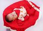 Imagem de Saida de maternidade bebê masculino estampado bandana vermelho leão 100% algodão