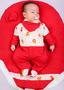 Imagem de Saida de maternidade bebê masculino estampado bandana vermelho leão 100% algodão