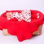 Imagem de Saída de Maternidade Menina Aconchego Bela Floral Vermelho 05 Peças P