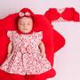 Imagem de Saída de Maternidade Menina Aconchego Penélope Floral Vermelho 05 Peças P
