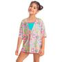 Imagem de Saída de Praia Kimono Infantil Feminina com Proteção UV Rosa Panda Quimby