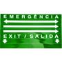 Imagem de Saída Emergência Placa Sinalização Led Verde Dupla Face