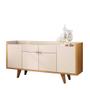 Imagem de Sala de Jantar com Cristaleira e Buffet Aparador Intense Cinamomo/Off White - PR Móveis