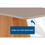 Imagem de Sala de Jantar Completa Luna Tampo Madeirado c/ Vidro Curvo 120x80 e 4 Cadeiras Amsterdã Imbuia - Veludo Creme - Rufato