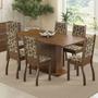 Imagem de Sala de Jantar Mesa e 6 Cadeiras Madesa Caroline Rustic/Tecido Floral