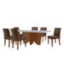 Imagem de Sala de Jantar Mesa Evora 180  Mdf Vidro Canto Copo Com 6 Cadeiras Grecia Rufato