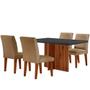 Imagem de Sala de Jantar Mesa Olimpia 120 MDF Canto Copo com 4 Cadeiras Grecia