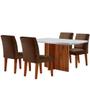 Imagem de Sala de Jantar Mesa Olimpia 120 MDF Canto Copo com 4 Cadeiras Grecia