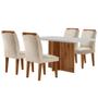 Imagem de Sala de Jantar Mesa Olímpia 120CM MDF Canto Copo com 4 Cadeiras Athenas Moderna