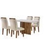 Imagem de Sala de Jantar Mesa Olimpia 120CM MDF Canto Reto com 4 Cadeiras Athenas Moderna