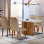 Imagem de Sala de Jantar Mesa Olimpia 120CM MDF Vidro Canto Reto com 4 Cadeiras Athenas Moderna