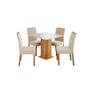 Imagem de Sala de Jantar Sophia Tampo Mdf/vidro 0,95cm com 4 Cadeiras Fernanda Wood