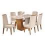 Imagem de Sala de Jantar Vitton C/6 Cad Iza Mel/Bege/Vd Off White