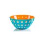 Imagem de Saladeira bowl em acrílico Guzzini Le Murrine 25cm azul com laranja