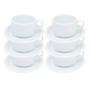 Imagem de SALDO DE FÁBRICA - Conjunto 6 Xícaras de Chá com Pires 200ml em Porcelana - 2ª LINHA