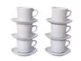 Imagem de SALDO DE FÁBRICA - Conjunto 6 Xícaras de Chá com Pires 250ml em Porcelana - 2ª LINHA